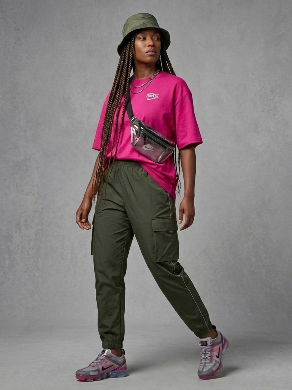 Nike Fushia Oversized Graphic T-shirt Short Sleeve Sportwear Streetwear Chic